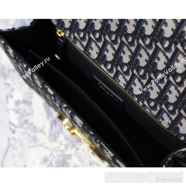 Dior 30 Montaigne CD Flap Bag in Blue Oblique Jacquard Canvas 2019 (BINF-9061133)