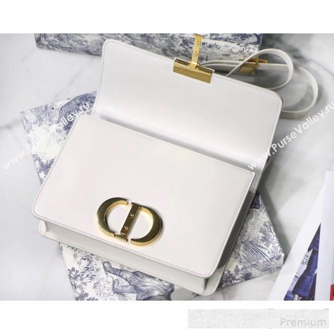 Dior 30 Montaigne CD Flap Bag in Smooth White Calfskin 2019 (BINF-9061136)