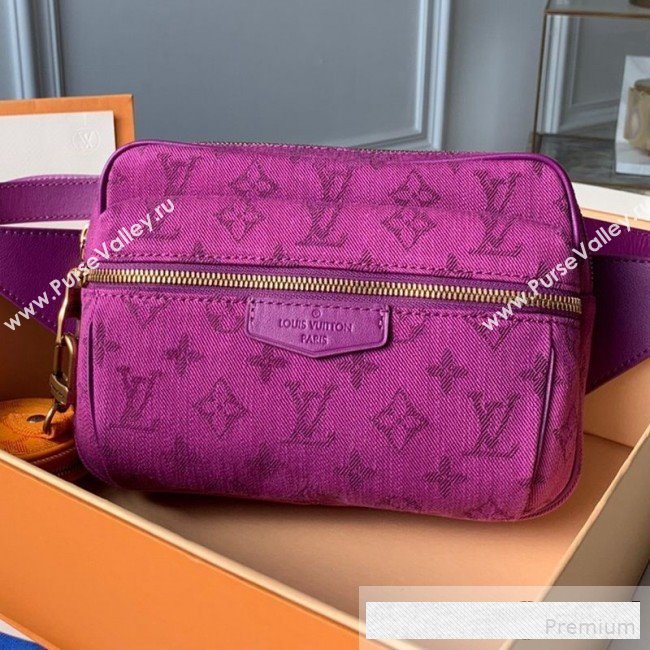 Louis Vuitton Monogram Denim Outdoor Bumbag/Belt Bag M44624 Purple 2019 (KD-9061005)