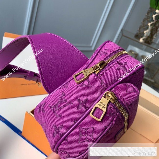 Louis Vuitton Monogram Denim Outdoor Bumbag/Belt Bag M44624 Purple 2019 (KD-9061005)