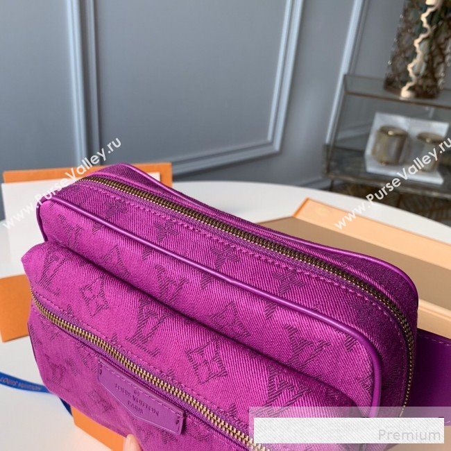 Louis Vuitton Monogram Denim Outdoor Bumbag/Belt Bag M44624 Purple 2019 (KD-9061005)