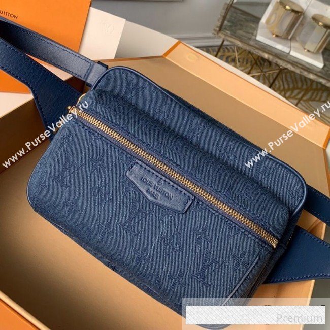 Louis Vuitton Monogram Denim Outdoor Bumbag/Belt Bag M44741 Navy Blue 2019 (KD-9061004)