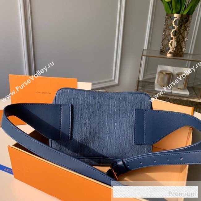 Louis Vuitton Monogram Denim Outdoor Bumbag/Belt Bag M44741 Navy Blue 2019 (KD-9061004)