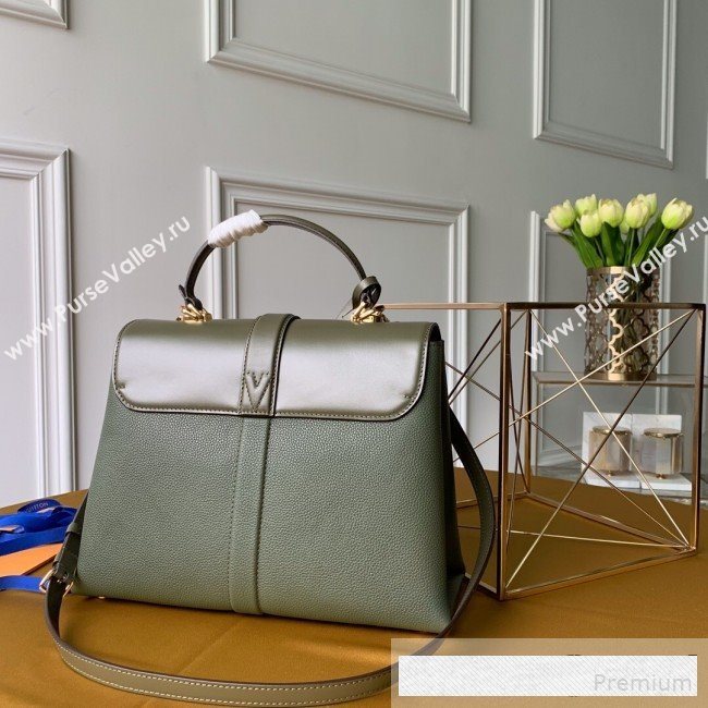 Louis Vuitton Padlock Rose des Vents MM Top Handle Bag M53819 Khaki Green 2019 (KD-9061011)