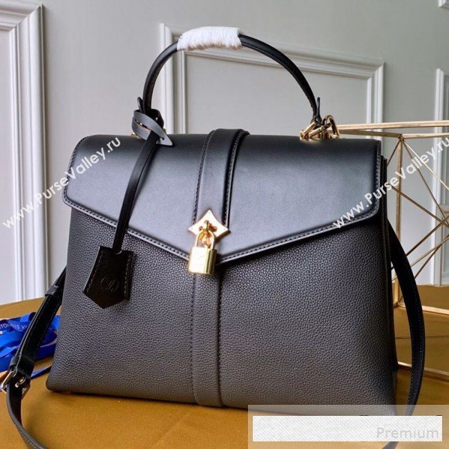 Louis Vuitton Padlock Rose des Vents MM Top Handle Bag M53816 Black 2019 (KD-9061012)