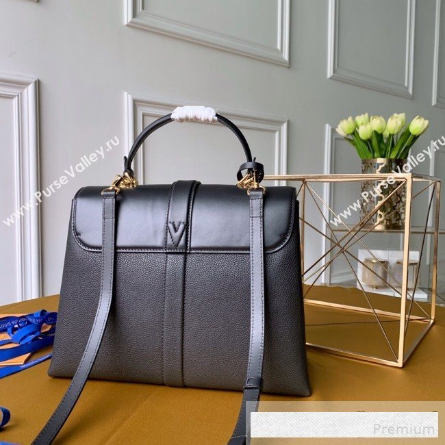 Louis Vuitton Padlock Rose des Vents MM Top Handle Bag M53816 Black 2019 (KD-9061012)