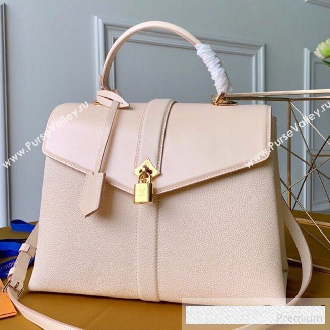 Louis Vuitton Padlock Rose des Vents MM Top Handle Bag M53815 Cream White 2019 (KD-9061013)
