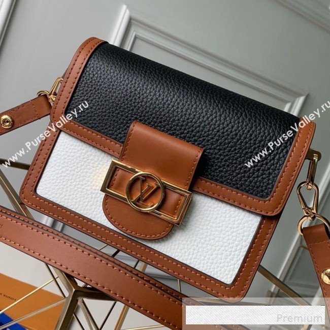 Louis Vuitton LV Lock Mini Dauphine Shoulder Bag M53806 Black/White 2019 (KD-9061022)