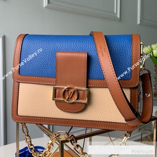 Louis Vuitton LV Lock Dauphine MM Shoulder Bag M53830 Blue/Beige 2019 (KD-9061021)