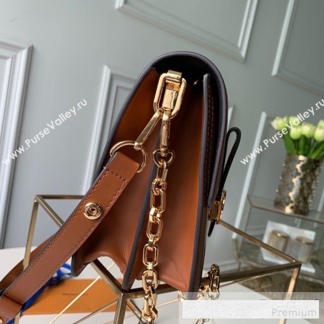 Louis Vuitton LV Lock Dauphine MM Shoulder Bag M53830 Blue/Beige 2019 (KD-9061021)