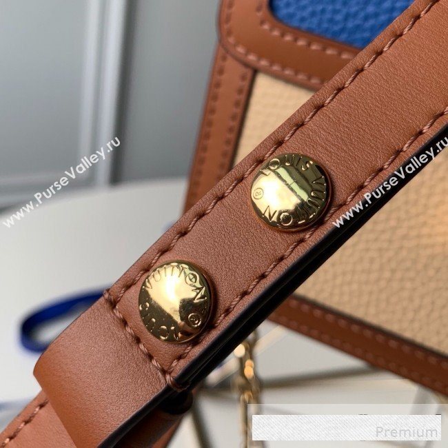 Louis Vuitton LV Lock Dauphine MM Shoulder Bag M53830 Blue/Beige 2019 (KD-9061021)