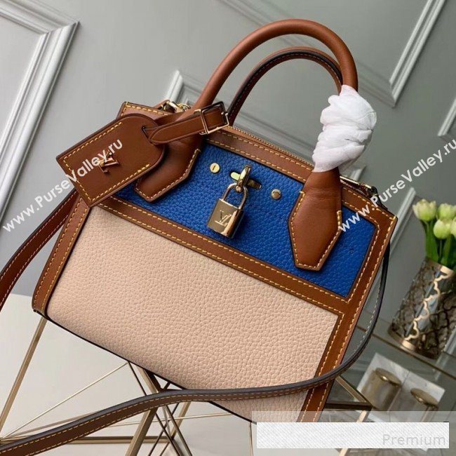 Louis Vuitton City Steamer Mini Top Handle Bag M55099 Blue/Beige 2019 (FANG-9061028)