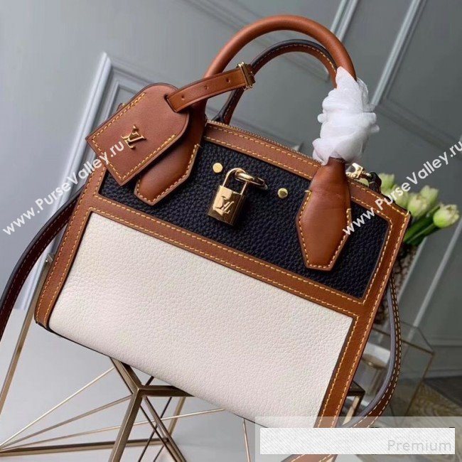 Louis Vuitton City Steamer Mini Top Handle Bag M55099 Black/White 2019 (FANG-9061029)