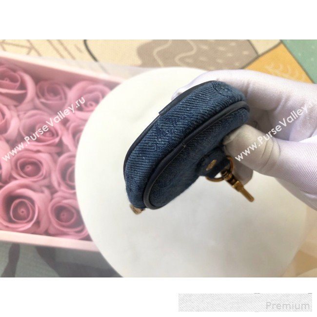 Louis Vuitton Monogram Denim Round Bag Charm & Key Holder M68291 Navy Blue 2019 (LVSJ-9061033)