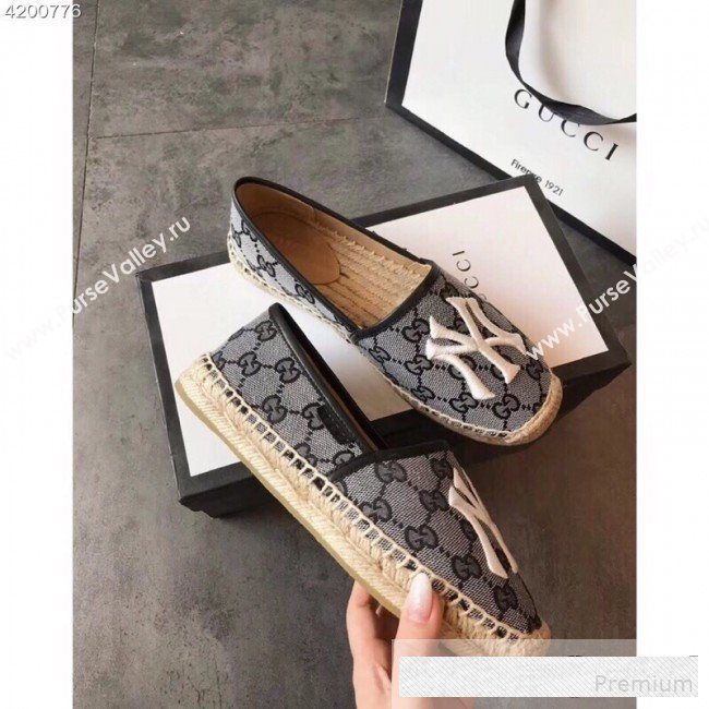 Gucci NY GG Canvas Flat Espadrilles Grey 2019 (EM-9061205)