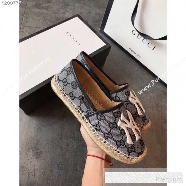 Gucci NY GG Canvas Flat Espadrilles Grey 2019 (EM-9061205)