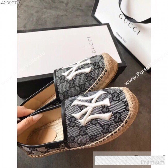 Gucci NY GG Canvas Flat Espadrilles Grey 2019 (EM-9061205)