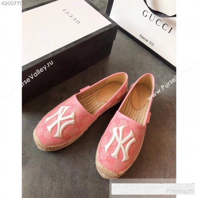 Gucci NY GG Canvas Flat Espadrilles Pink 2019 (EM-9061206)