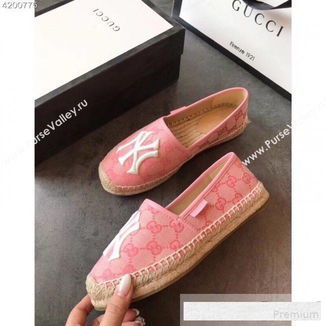 Gucci NY GG Canvas Flat Espadrilles Pink 2019 (EM-9061206)