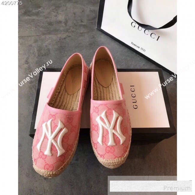 Gucci NY GG Canvas Flat Espadrilles Pink 2019 (EM-9061206)