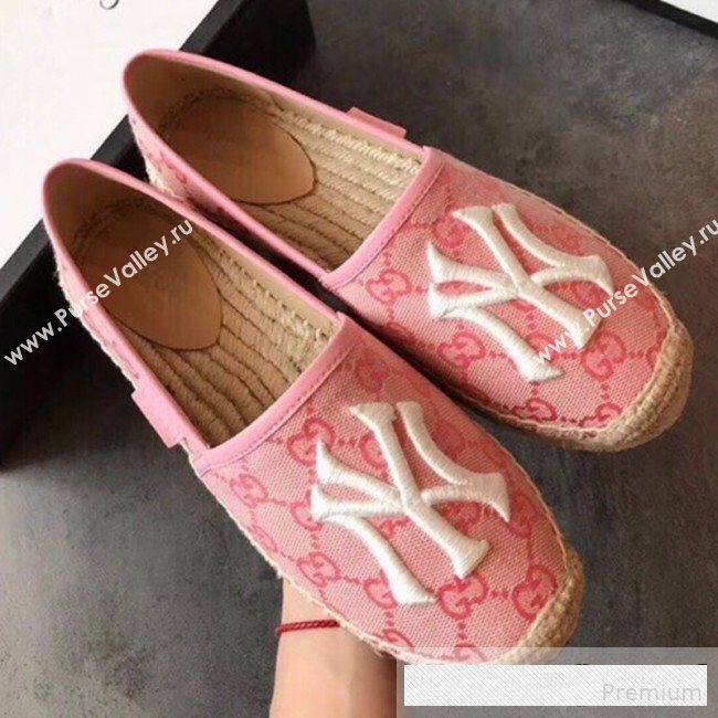 Gucci NY GG Canvas Flat Espadrilles Pink 2019 (EM-9061206)