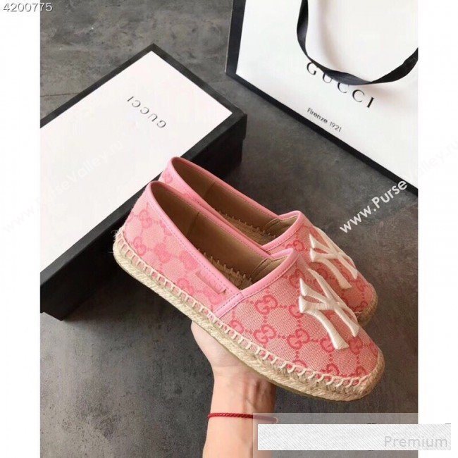 Gucci NY GG Canvas Flat Espadrilles Pink 2019 (EM-9061206)