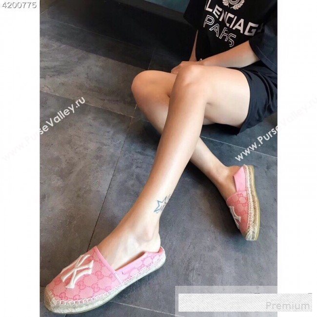 Gucci NY GG Canvas Flat Espadrilles Pink 2019 (EM-9061206)