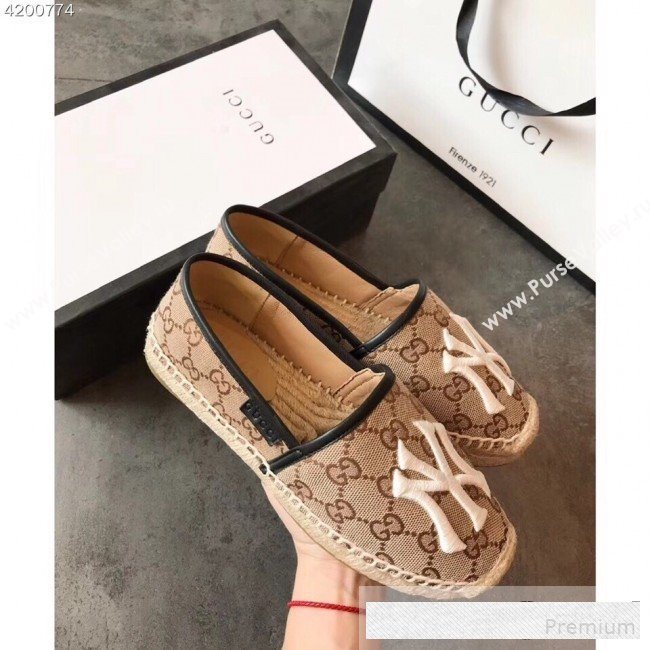 Gucci NY GG Canvas Flat Espadrilles Dark Beige 2019 (EM-9061207)