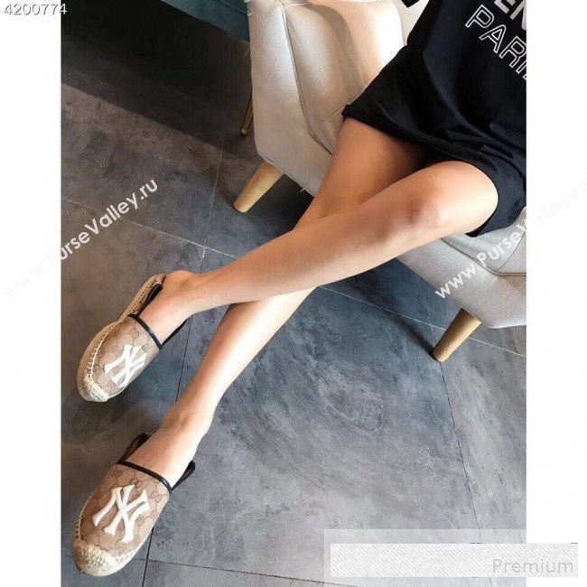 Gucci NY GG Canvas Flat Espadrilles Dark Beige 2019 (EM-9061207)