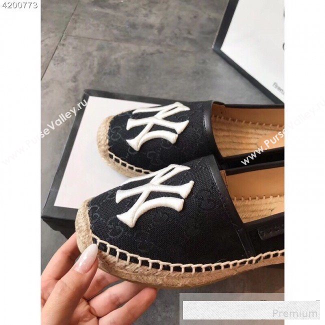 Gucci NY GG Canvas Flat Espadrilles Black 2019 (EM-9061208)