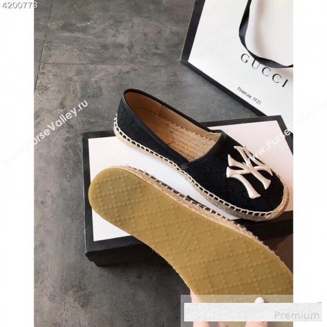 Gucci NY GG Canvas Flat Espadrilles Black 2019 (EM-9061208)