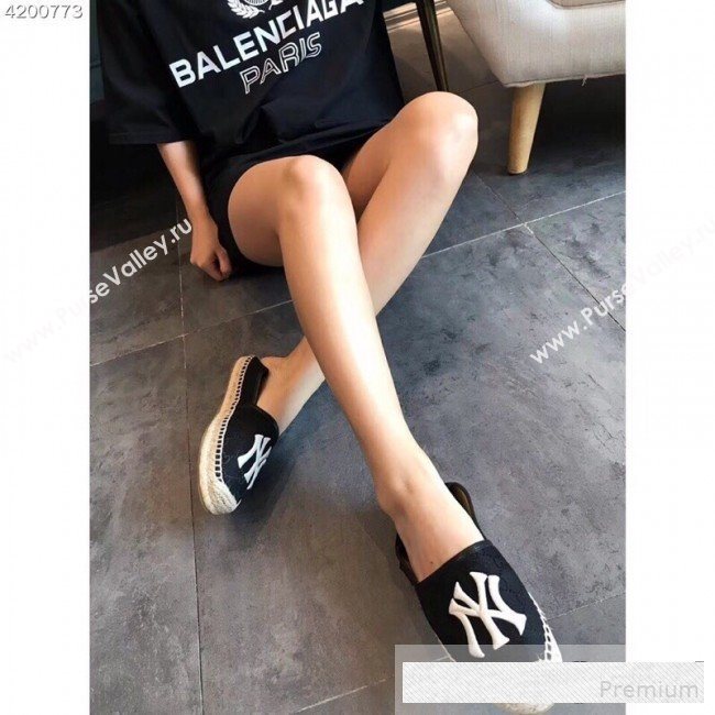 Gucci NY GG Canvas Flat Espadrilles Black 2019 (EM-9061208)