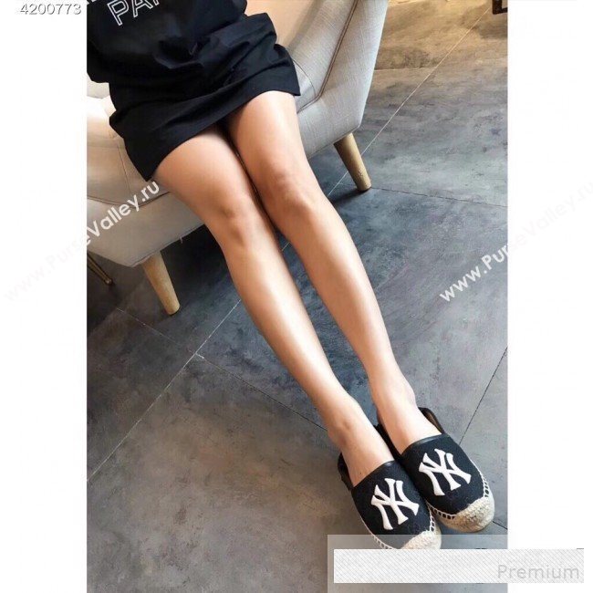 Gucci NY GG Canvas Flat Espadrilles Black 2019 (EM-9061208)