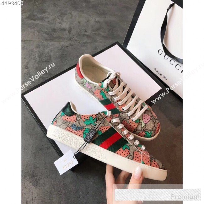 Gucci Ace GG Gucci Strawberry Sneaker 433900 2019 (EM-9061221)