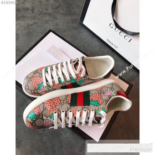 Gucci Ace GG Gucci Strawberry Sneaker 433900 2019 (EM-9061221)