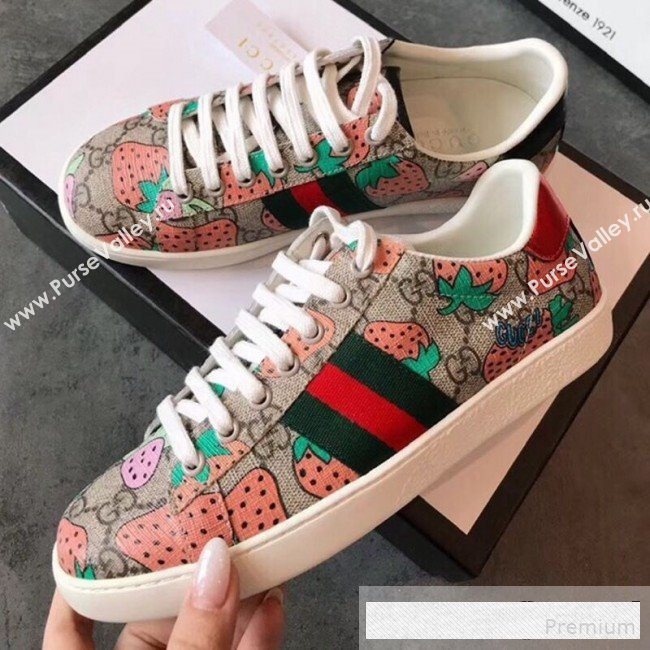Gucci Ace GG Gucci Strawberry Sneaker 433900 2019 (EM-9061221)