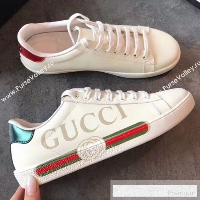 Gucci Ace Sneaker with Gucci Vintage Logo White 2019(For Women and Men) (EM-9061224)