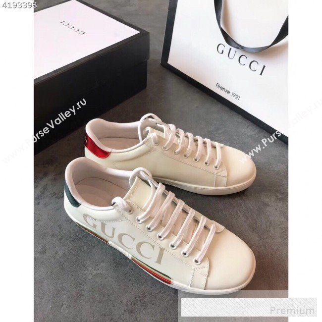 Gucci Ace Sneaker with Gucci Vintage Logo White 2019(For Women and Men) (EM-9061224)