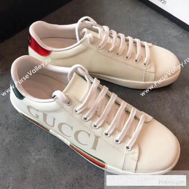 Gucci Ace Sneaker with Gucci Vintage Logo White 2019(For Women and Men) (EM-9061224)