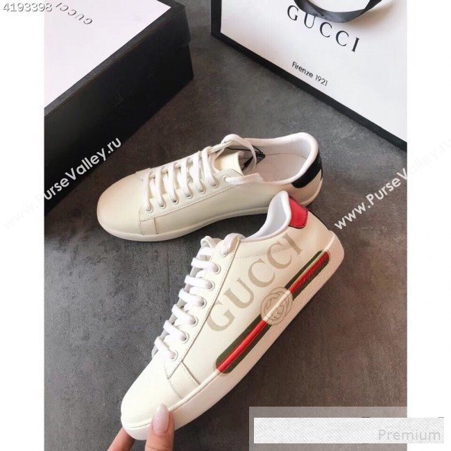 Gucci Ace Sneaker with Gucci Vintage Logo White 2019(For Women and Men) (EM-9061224)