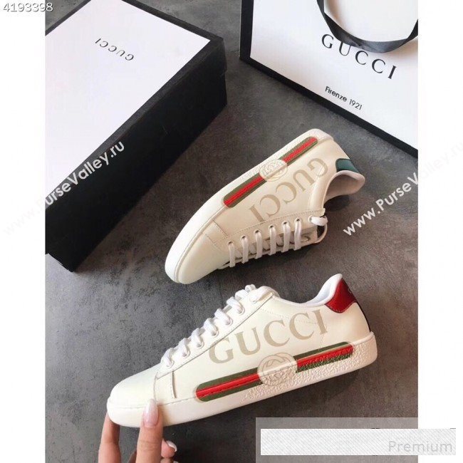 Gucci Ace Sneaker with Gucci Vintage Logo White 2019(For Women and Men) (EM-9061224)