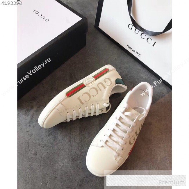 Gucci Ace Sneaker with Gucci Vintage Logo White 2019(For Women and Men) (EM-9061224)