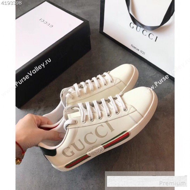 Gucci Ace Sneaker with Gucci Vintage Logo White 2019(For Women and Men) (EM-9061224)