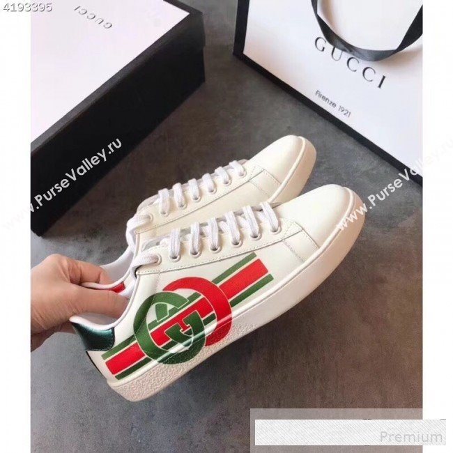 Gucci Ace Sneaker with Interlocking G 577145 White 2019(For Women and Men) (EM-9061226)
