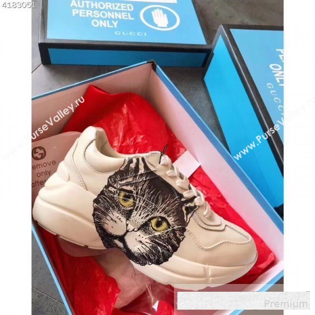 Gucci Rhyton Sneakers with Mystic Cat 583337 2019(For Women and Men) (EM-9061241)