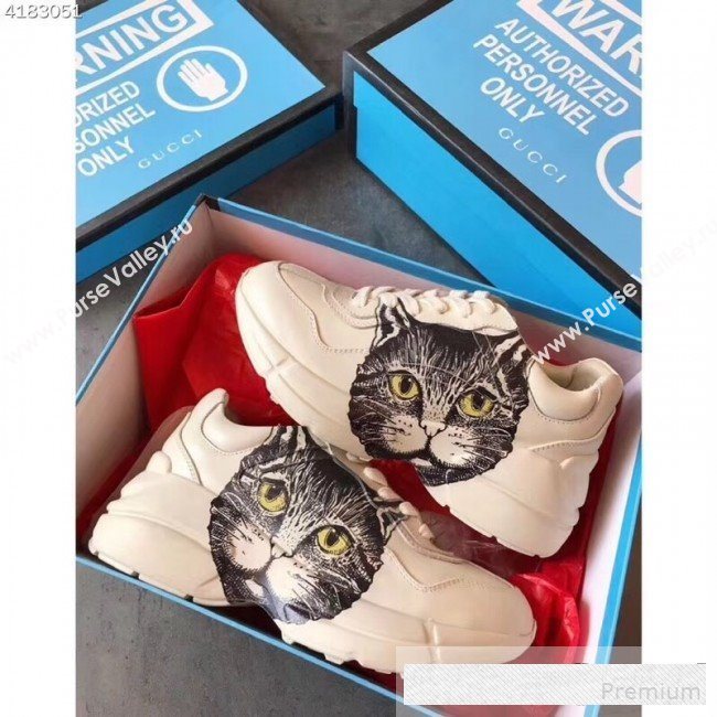 Gucci Rhyton Sneakers with Mystic Cat 583337 2019(For Women and Men) (EM-9061241)