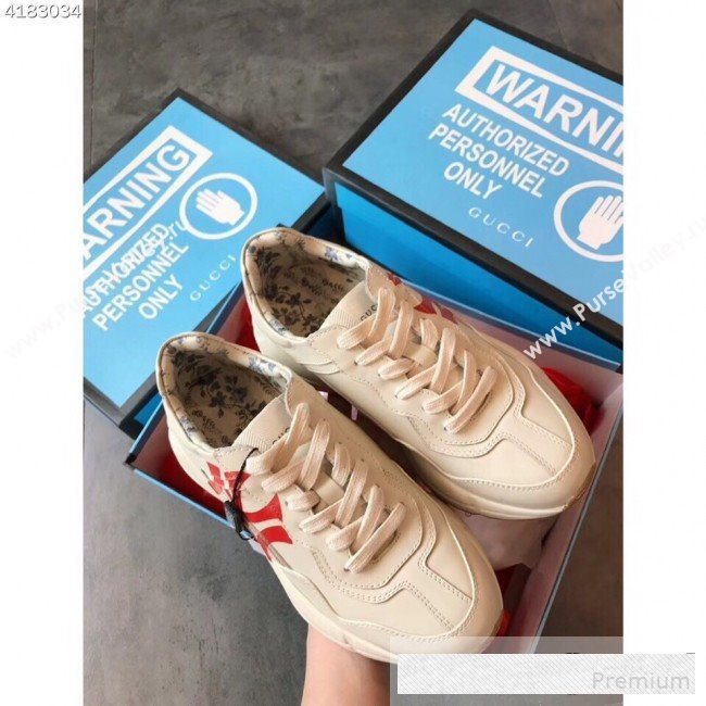 Gucci Rhyton Sneakers with NY Yankees™ Print 548638 White 2019(For Women and Men) (EM-9061251)