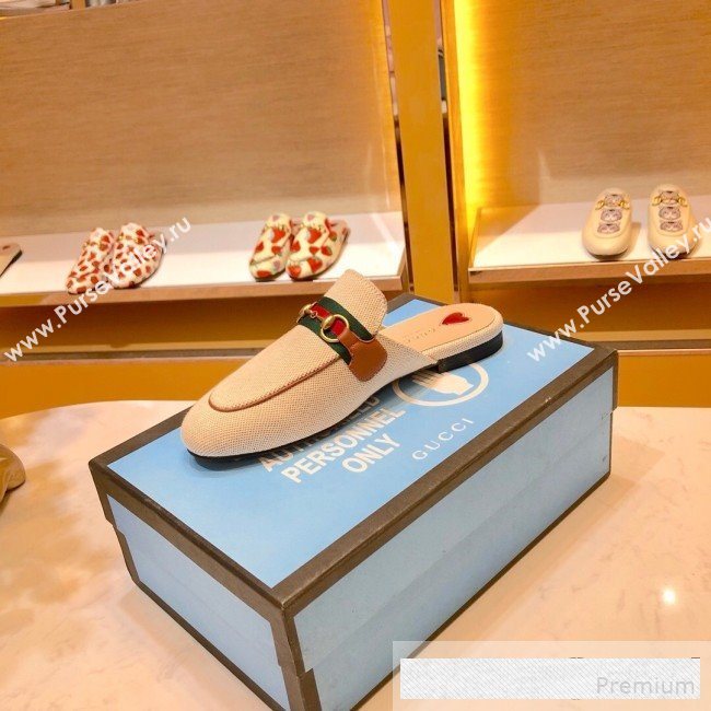 Gucci Princetown Canvas Slipper Mules 577264 Beige/Brown 2019 (SIYA-9061260)