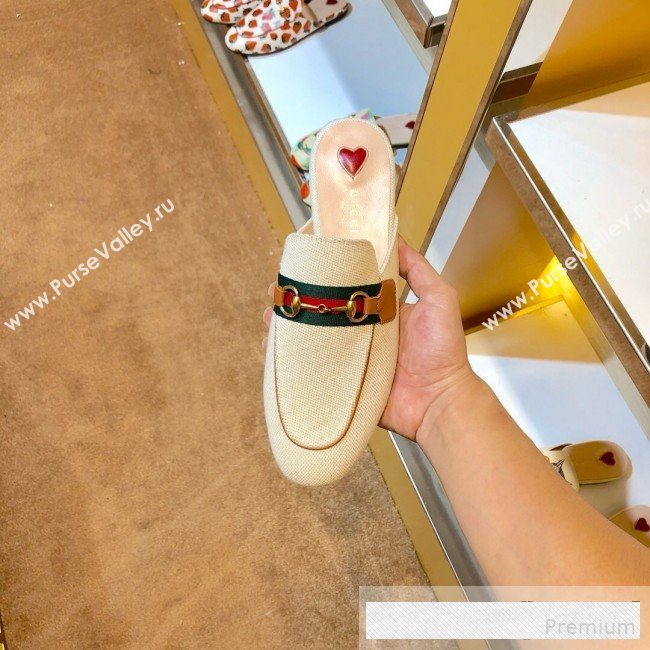 Gucci Princetown Canvas Slipper Mules 577264 Beige/Brown 2019 (SIYA-9061260)