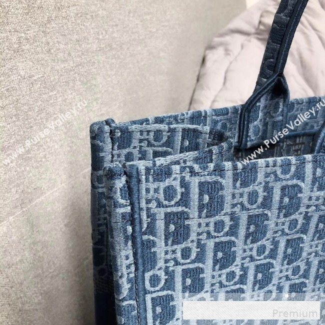 Dior Embroidered Oblique Jacquard Canvas Book Tote Dark Blue 2019 (HENGL-9061139)